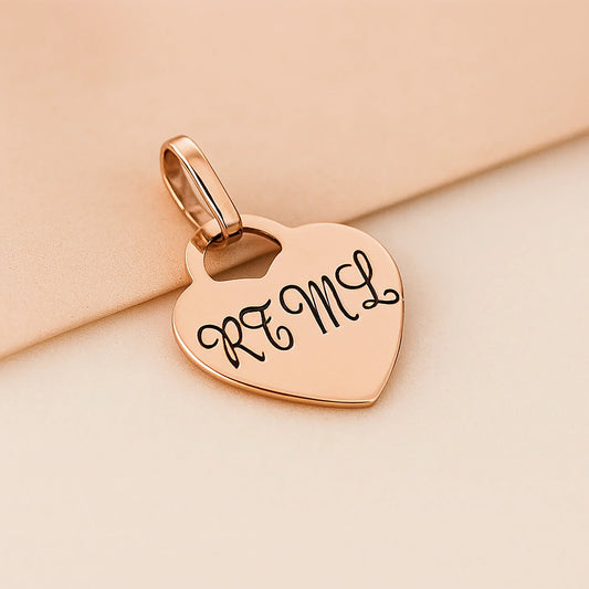 Personalized Lucche 585 gold heart pendant with custom engraving