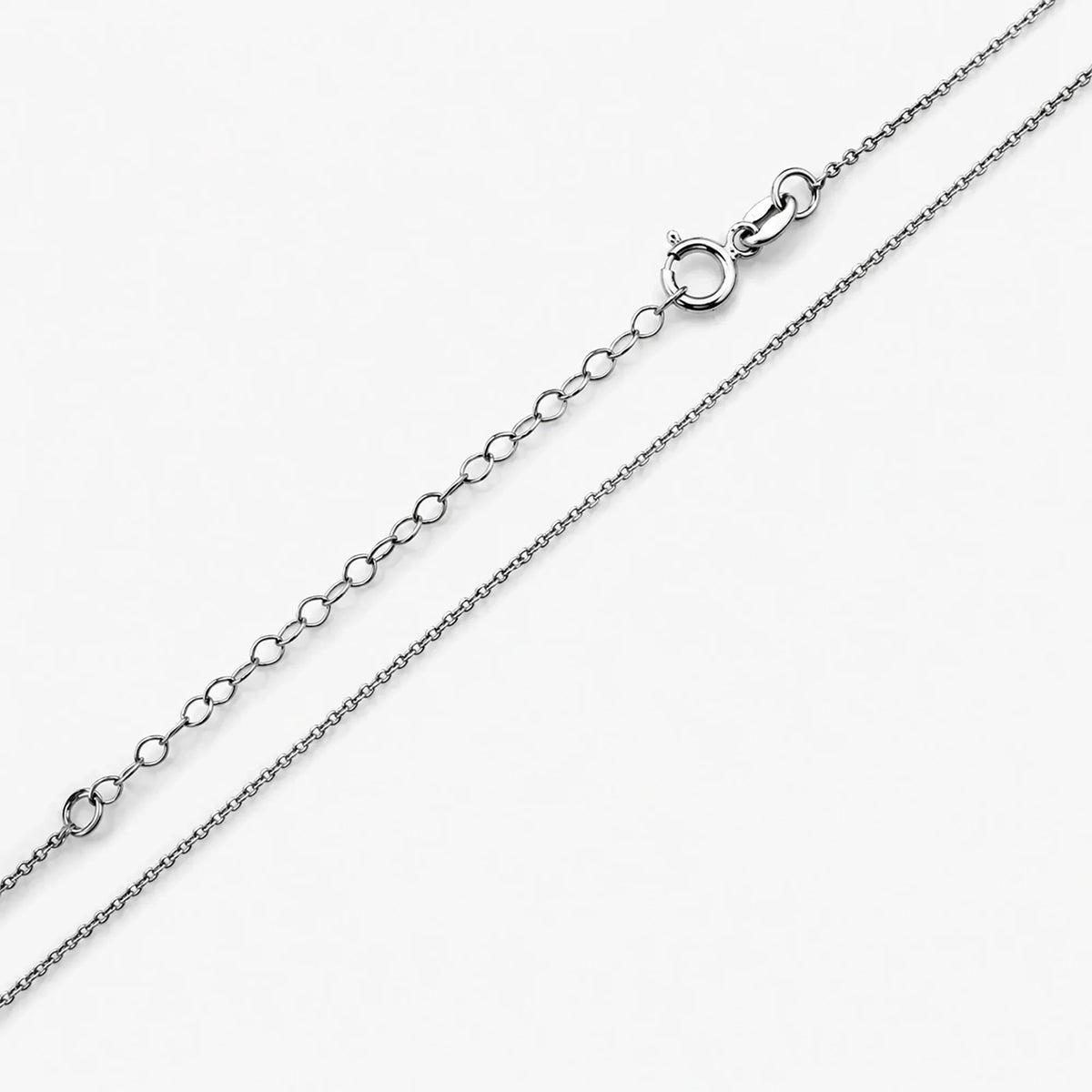 Lucche 14K solid white gold fine chain necklace with a lobster clasp