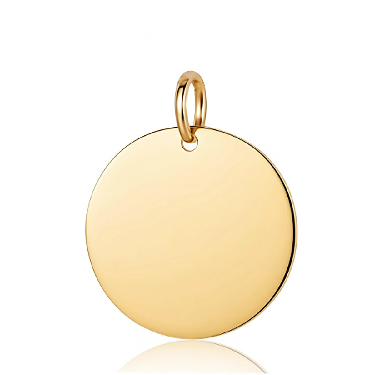 Blank 14K 585 solid gold disc pendant by Lucche