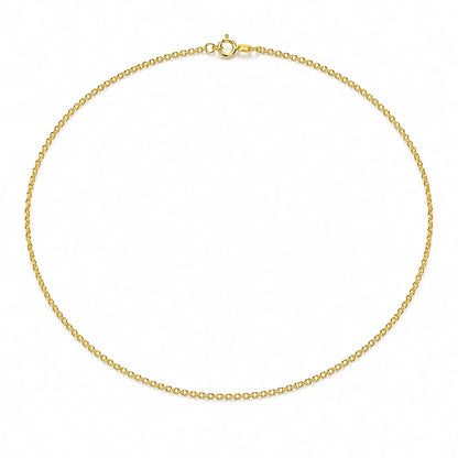 Solid 14K gold delicate chain necklace by Lucche on a white background